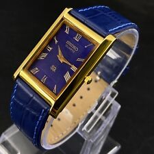 Reloj de pulsera Seiko delgado cuarzo nuevo batería números romanos japonés talla 01 segunda mano  Embacar hacia Argentina