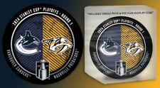 2024 NHL STANLEY CUP PLAYOFFS PUCK ROUND 1 VANCOUVER CANUCKS NASHVILLE PREDATORS for sale  Shipping to South Africa