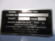 Nameplate triumph spitfire for sale  Shipping to Ireland