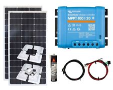Used, Victron 200w Mono Solar Panel Kit charging MPPT Smart Controller Battery Mounts for sale  Shipping to South Africa