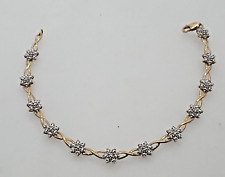 Used, 9ct Gold Diamond Floral Bracelet Star Shaped with Box - 9ct Yellow Gold for sale  Shipping to South Africa