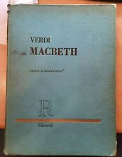 Macbeth guiseppe verdi for sale  RUSHDEN