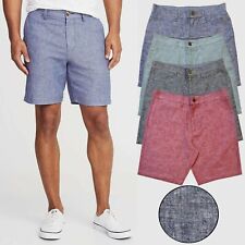 Ex Brand  Mens Shorts Oxford Cotton Linen Blend Chino Half Pant Golf Summer New  for sale  ILFORD
