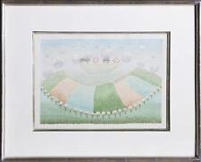 Ivan Rabuzin, Four Houses IN The Clouds, Watercolor On Paper, Signed for sale  Shipping to South Africa