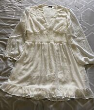 Vestido Boohoo branco manga comprida tamanho 14 feminino comprar usado  Enviando para Brazil
