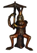 Estatua de rana con paraguas hecha a mano figura de latón decoración del hogar estatuilla escultura segunda mano  Embacar hacia Argentina