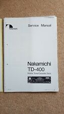 nakamichi td-400 manuale di servizio cassetta autoradio (copia mauritron) usato  Spedire a Italy