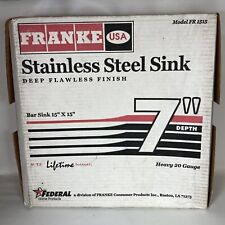 VTG Franke USA Stainless Steel Bar Sink 20 Gauge 7” Depth 15” X 15” Made In USA for sale  Shipping to South Africa