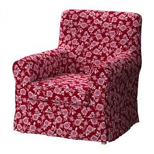Używany, IKEA Ektorp JENNYLUND Pokrowiec na krzesło Jennylund Slipcover Virestad Czerwono-biały na sprzedaż  Wysyłka do Poland