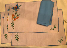 Embroidered beige blue for sale  Hatfield