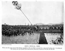 1913 Omita Festival, Isobe, luta de campo de arroz para poste de bambu decorado comprar usado  Enviando para Brazil
