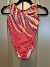 GK Elite Gymnastics Leotard Simone Biles Sz Adult Small Red Yellow Purple Flame, used for sale  Shipping to South Africa