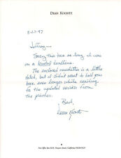 Author DEAN KOONTZ  SIGNED Letter & "Useless News" & "Frequently Asked Questions for sale  Shipping to South Africa