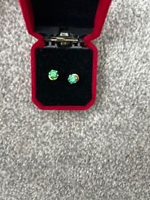 Gold earrings emerald for sale  STANMORE