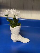 Vintage Fenton White Milk Glass Boot Daisy & Button Pattern, used for sale  Shipping to South Africa