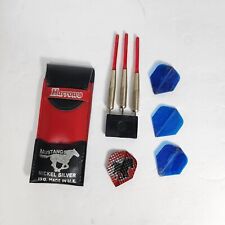 Harrows Darts Mustang Nickel Silver Set of 3 Case Flights & Tip Sleeve U.K. Made for sale  Shipping to South Africa