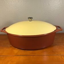 Vtg Lislet Enamel Coated Cast Iron 5 Qt two-tone Oval Roaster Dutch Oven  Canada for sale  Shipping to South Africa