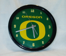 OREGON DUCKS BLACK RIM WALL OR DESK CLOCK 12" in Diameter, Green, Yellow & Black for sale  Shipping to South Africa