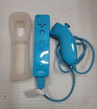 Controle oficial Nintendo Wii Aqua Blue Motion Plus fabricante de equipamento original com mandril seminovo  comprar usado  Enviando para Brazil