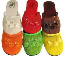 Usado, Chinelos femininos chineses de malha sandálias florais com miçangas lantejoulas sapatos para casa comprar usado  Enviando para Brazil