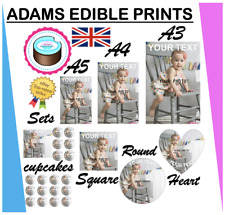 Used, YOUR OWN EDIBLE PHOTO cake topper, personalised image, Quality ICING OR WAFER for sale  SHEFFIELD