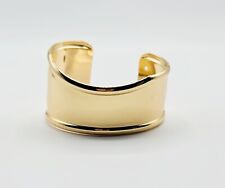 18k Gold Plated Chunky Wavy Bangle Cuff Bracelet Adjustable for sale  Shipping to South Africa
