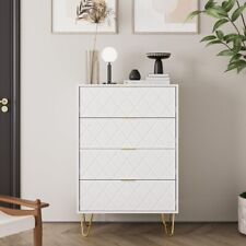 4 Drawer Dresser Drawer Chest Cabinet Organizer Unit White Diamond Aobafuir  for sale  Shipping to South Africa