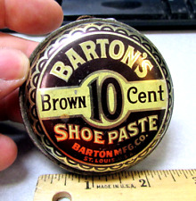 vintage Bartons marrom 10 centavos pasta de sapato lata, St Louis, ótimas cores e gráficos comprar usado  Enviando para Brazil
