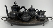 Vintage Silver Plated Tea Set. Tea Pot, Cream Jug,  Sugar Bowl & Tray for sale  Shipping to South Africa