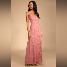 Usado, Vestido maxi Lulu’s Cue the Romance rosa floral burnout novo sem etiquetas comprar usado  Enviando para Brazil