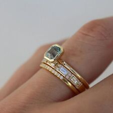 18K Yellow Gold Plated Fashion Women Rings Zircon Wedding Jewelry Gift Sz 6-10 segunda mano  Embacar hacia Argentina