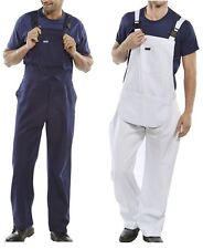 100% cotton Painters / Engineers Bib and Brace Overalls Dungarees White or Navy for sale  Shipping to South Africa