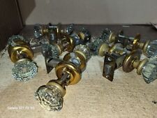 Used, Lot of 6 Matching Glass Door Knob Brass Passage Locksets for sale  Shipping to South Africa
