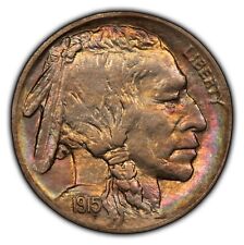 1915 5c Indian Head Buffalo Nickel - PQ Rainbow Toning - SKU-X3340, used for sale  Pittsburgh