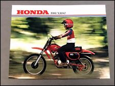1981 Honda XR80 Dirt Bike Motorcycle 1-page Vintage Brochure Spec Sheet for sale  Red Wing