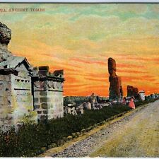 c1910 Roma, Italia Via Appia Tumbas Antiguas Ruinas Ladrillo Antiguo Atardecer Recuerdo A151 segunda mano  Embacar hacia Argentina