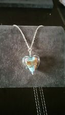 Glass heart blue for sale  THURSO