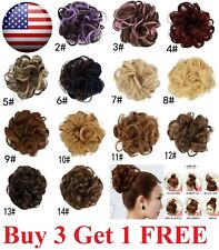 Real Natural Curly Messy Bun Hair Piece Scrunchie Hair Extensions as Human  for sale  Shipping to South Africa