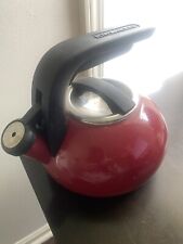 KitchenAid Whistling Kettle 1.5 Quart Red Enamel Fair Condition for sale  Shipping to South Africa