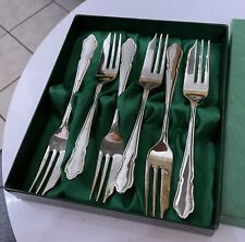 Vtg 6 A1 EPNS Sheffield Silver Plate 14.5cm Dubarry Cake Forks Sporks Cutlery, used for sale  Shipping to South Africa
