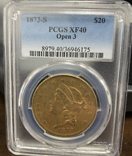 1873-S OPEN 3 $20 Gold Double Eagle Coin PCGS XF40 Pre-1933 Gold for sale  Chicago