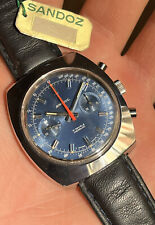 Sandoz Valjoux 7733 Vintage Chronograph NOS blue dial usato  Padova