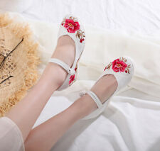 Zapatos informales chinos antiguos de Beijing con flor bordada novia hanfu ascensor con flores bordadas segunda mano  Embacar hacia Argentina