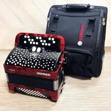 HOHNER Nova II 48 Botones Cromático Negro Rojo Acordeón con Bolsa segunda mano  Embacar hacia Mexico