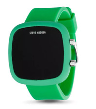 Reloj Steve Madden 1164 para mujer verde cuadrado silicona negro LED segunda mano  Embacar hacia Argentina