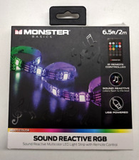Tira de luz LED Monster Basics sonido reactivo RGB con control remoto 6,5 pies/2M segunda mano  Embacar hacia Argentina