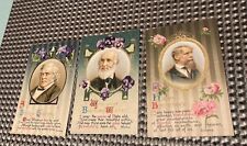 Lote de 3 hermosas postales de cabrestante de 1910 poemas, Dickens, Thackeray, Whittier segunda mano  Embacar hacia Mexico