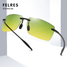 Homens Rimless Ultralight Night Vision Óculos de sol Outdoor Fishing Driving Glasses comprar usado  Enviando para Brazil