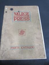 Kluge automatic platen for sale  Donalsonville