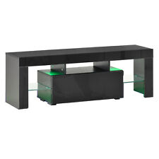 HOMCOM High Gloss TV Stand Cabinet W/ LED RGB Lights, Used, used for sale  Shipping to South Africa